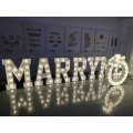 Custom outdoor decorative led marquee love bulb letters signs free standing letters wholesale